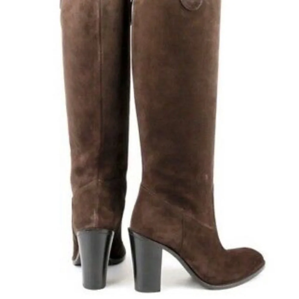 NIB Gucci Women's Suede Knee High Heeled Boots - Picture 2 of 8
